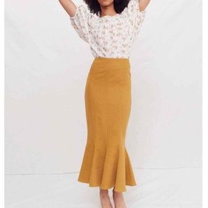 Christy Dawn The Alma Skirt Midi Mustard Size XS